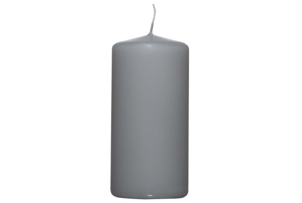 Valcová sviečka svetlo šedá, 12 cm