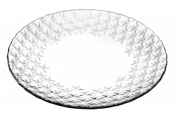 Plytký tanier 35 cm sklenený, hviezdy