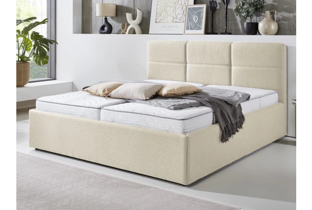 Posteľ Domango 140x200 cm, béžová látka