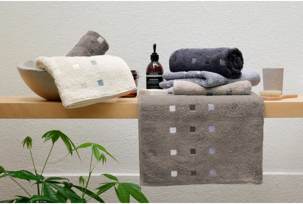 Froté uterák Quattro, tencel, taupe, kocky, 50x100 cm