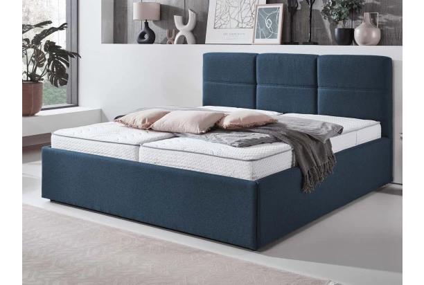 Posteľ Domango 140x200 cm, denimovo modrá látka