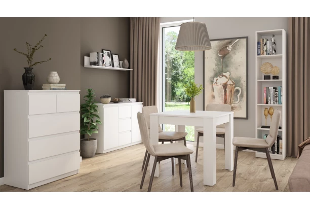 Komoda so 3 zásuvkami Carlos, biela, 120 cm