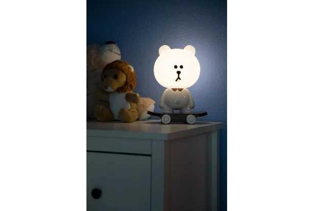 Detská LED stolná lampa Medvedík na skateboarde
