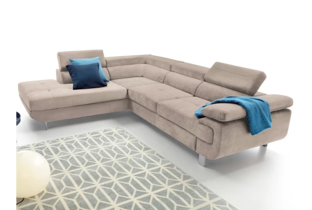 Rohová sedacia súprava Lotos, béžová látka, ľavý roh