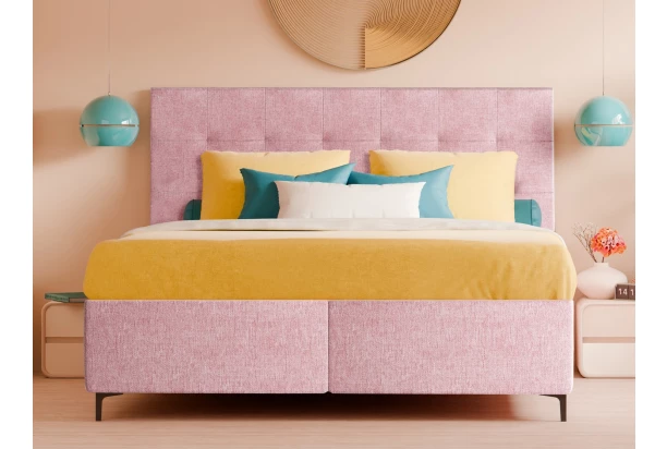 Posteľ s úložným priestorom Dora 180x200 cm, ružová látka