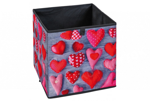 Úložný box Heart 2, motív srdce so vzorom