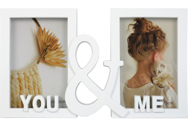 Fotorámik You & Me, 2x 10x15 cm, biely