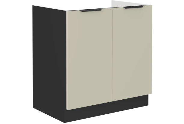 Kuchynská drezová skrinka Arona, 80 cm, kašmírová/čierna