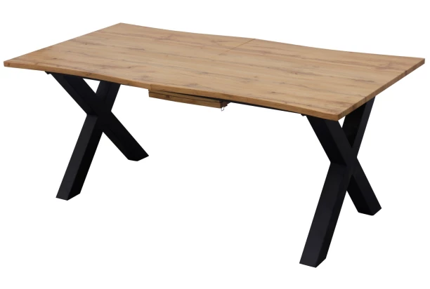 Zaoblený rozkladací jedálenský stôl Mikkel 180x100 cm, divoký dub