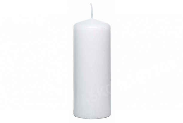 Valcová sviečka biela, 15 cm