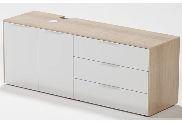 Zostava 2 skriniek k písaciemu stolu Home Office, dub sonoma / biela