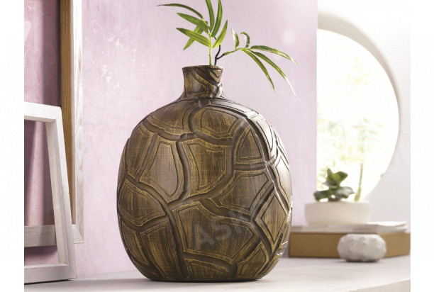 Dekoratívna váza 26 cm, dizajn štruktúry dreva