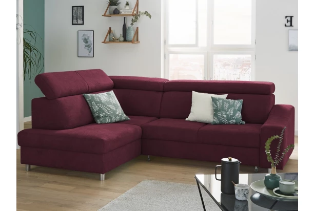 Rohová sedacia súprava Brico, fialová lila látka, ľavý roh