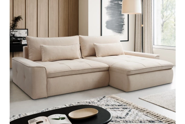 Rohová sedačka Athos, krémová látka