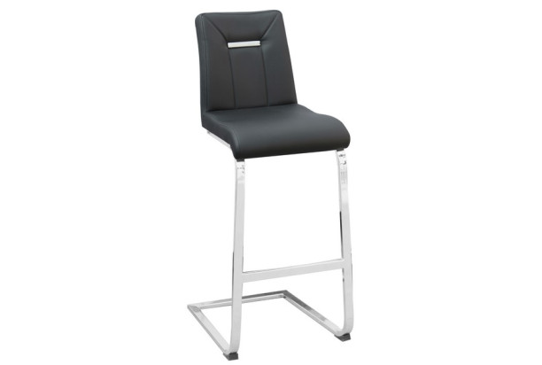 Barová stolička Flex, čierna ekokoža