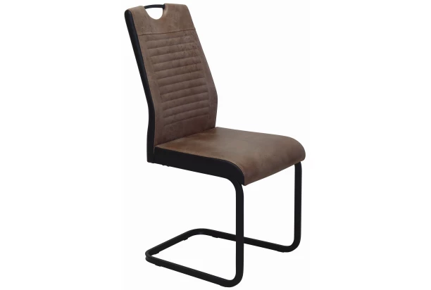 Jedálenská stolička Rindul, hnedá camel látka v optike lesklej kože