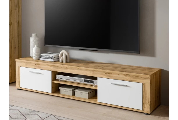 TV skrinka Jana, 160 cm, dub wotan/biela