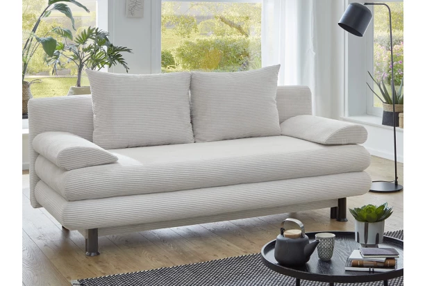 Rozkladacia pohovka Bert, krémová strukturovaná látka