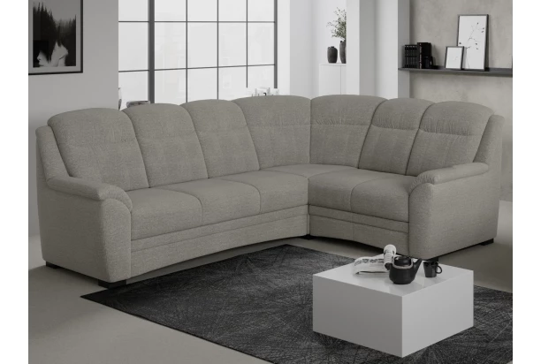 Rohová sedacia súprava Bruno, svetlo šedá látka, pravý roh
