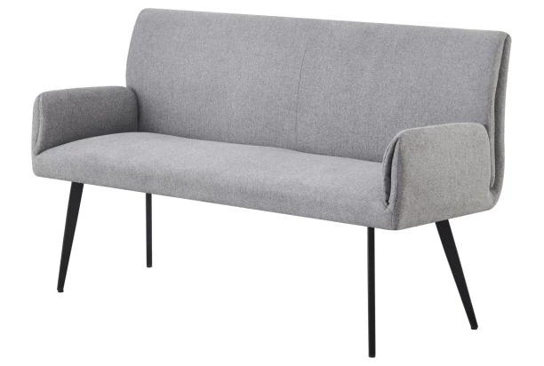 Jedálenská lavica s podrúčkami Kassandra, holubia šedá tkanina