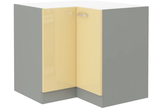 Dolná rohová kuchynská skrinka Karmen 90ND, šedá/krémová