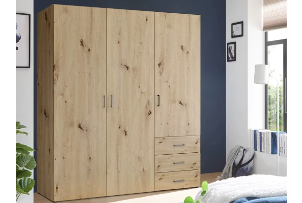 Šatníková skriňa Koski, 150 cm, dub artisan