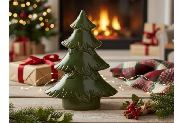 Vianočná dekorácie Stromček 21 cm, zelená