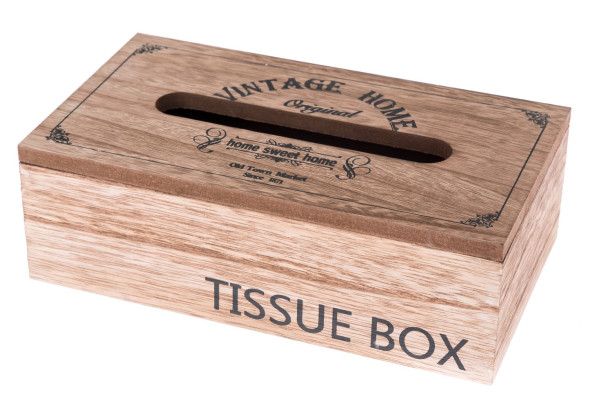 Box na vreckovky Vintage Home 25x8 cm, drevený