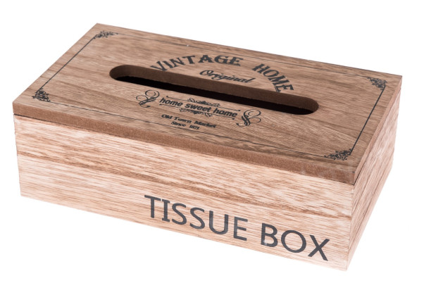 Box na vreckovky Vintage Home 25x8 cm, drevený