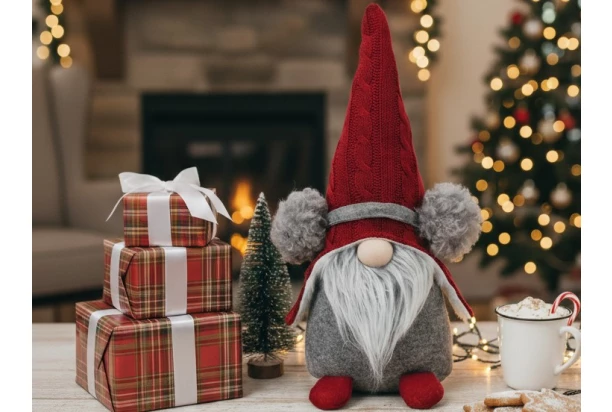 Dekorácie Vianočný škriatok, 39 cm