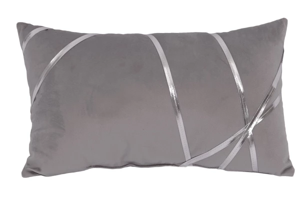 Dekoračný vankúš Vanessa 30x50 cm, strieborný