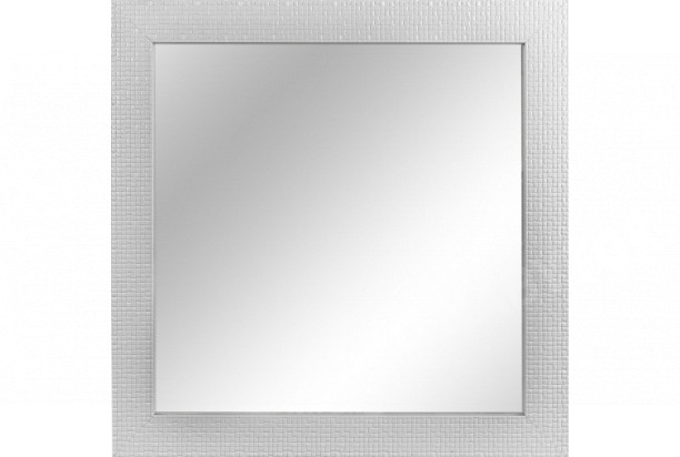 Nástenné zrkadlo Glamour 40x40 cm, biela štruktúra