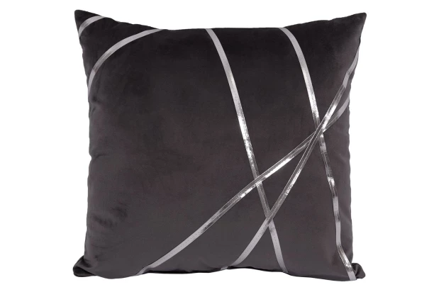 Dekoračný vankúš Vanessa 45x45 cm, antracitovými s pruhmi