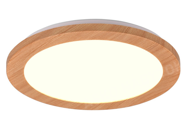 Stropné LED osvetlenie Camillus 26 cm, okrúhle, imitácia dreva