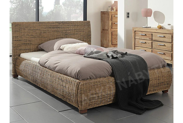Ratanová posteľ Round 180x200 cm