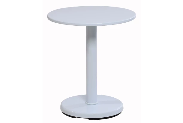 Okrúhly odkladací stolík Henrik, 42 cm, lesklý biely