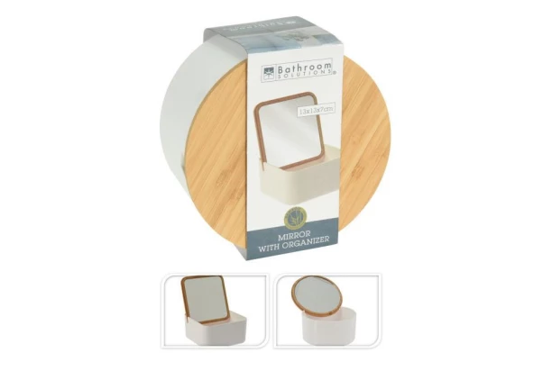 Kozmetický organizér so zrkadielkom 13x7 cm