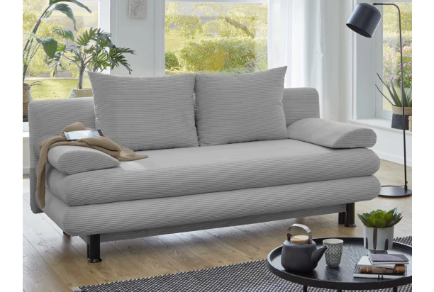 Rozkladacia pohovka Bert, svetlo šedá štruktúrovaná látka