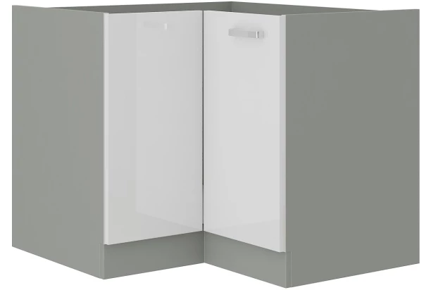 Dolná rohová kuchynská skrinka Bianka 90ND, biely lesk