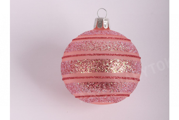 Vianočná ozdoba guľa 7 cm, ružové, sklo