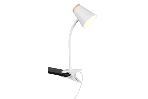 Čítacia lampička so štipcom LED Pongo, biela
