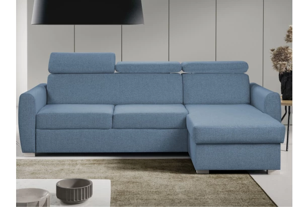 Rohová sedacia súprava Mistic, denimovo modrá látka
