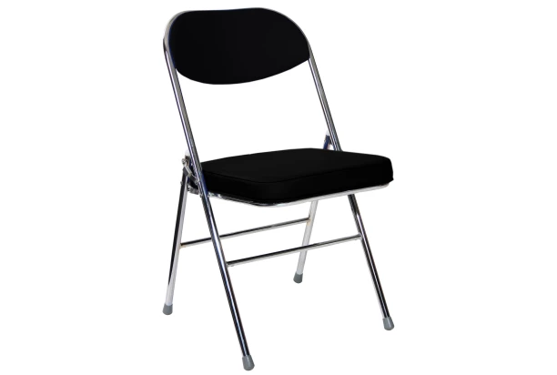 Skladacia stolička Liana, čierna ekokoža