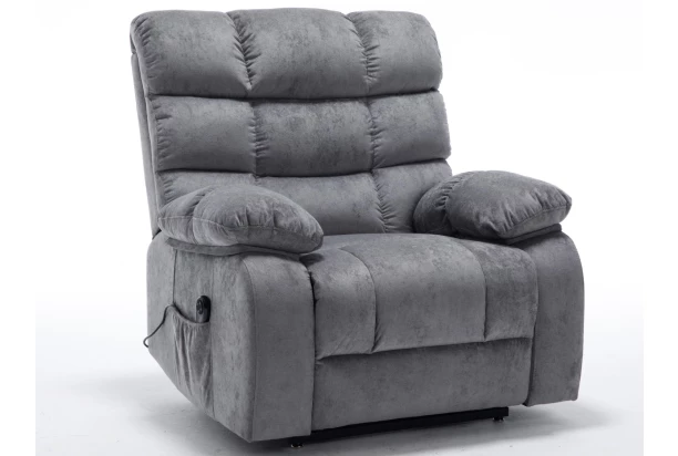 Kreslo s elektrickým polohovaním Oscar Giant, šedá látka