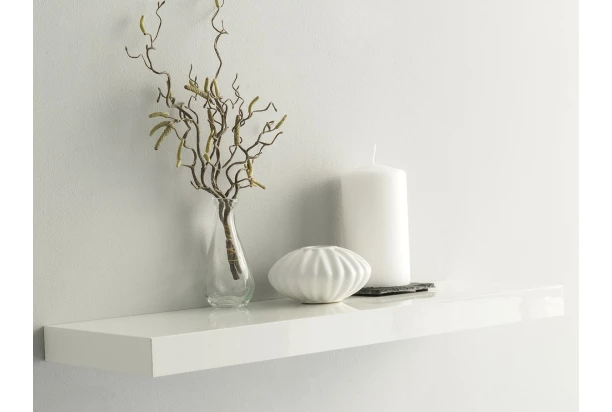 Polica na stenu Shelvy 60 cm, biela lesk