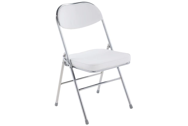 Skladacia stolička Liana, biela ekokoža