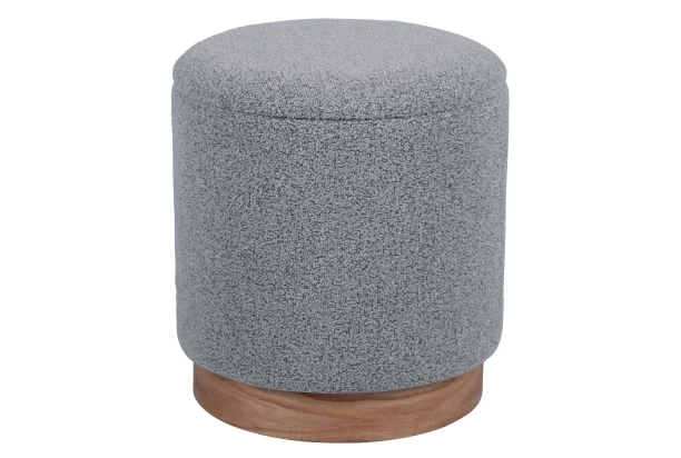 Taburet s úložným priestorom Ingrid, svetlo šedá štruktúrovaná látka