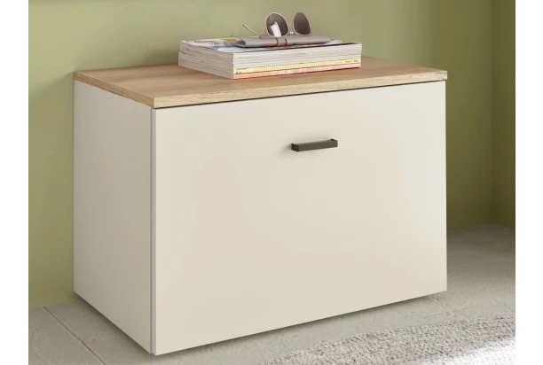 Predsieňová lavica s úložným priestorom Lima, béžový kašmír/dub evoke