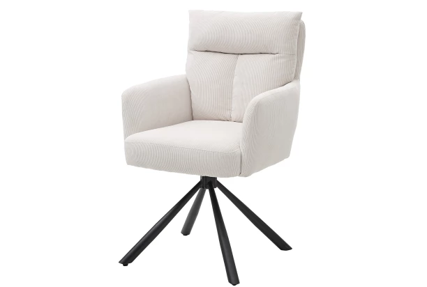 Otočná jedálenská stolička Sofia, svetlo béžová štruktúrovaná látka