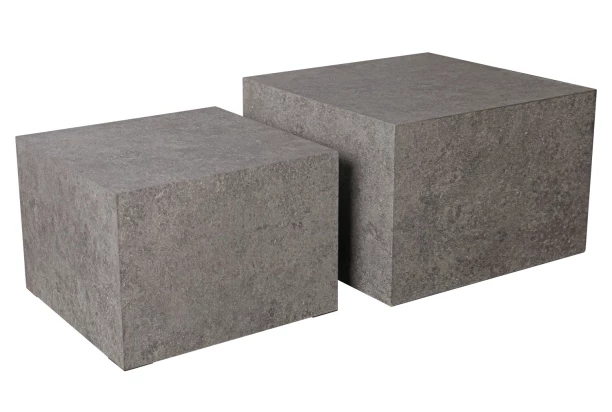 Súprava štvorcových stolíkov Maddox,imitácia šedého kameňa, 2 ks
